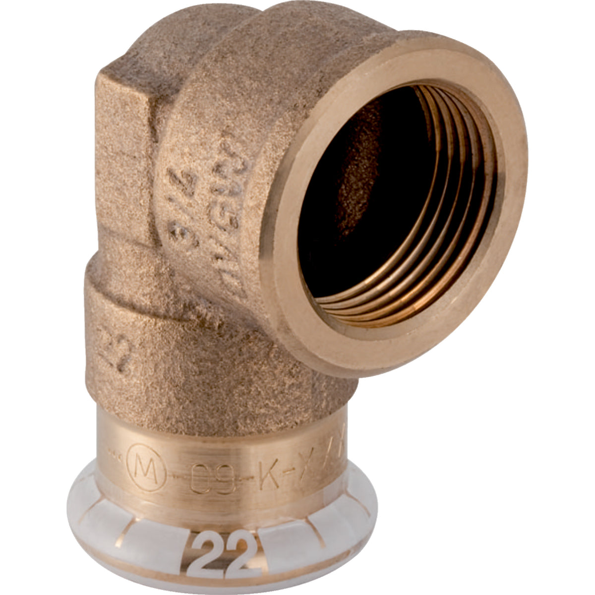 GEBERIT GE Mapress Kupfer Uebergangswinkel 90 Gr. d18mm x Rp1/2  – 63854
