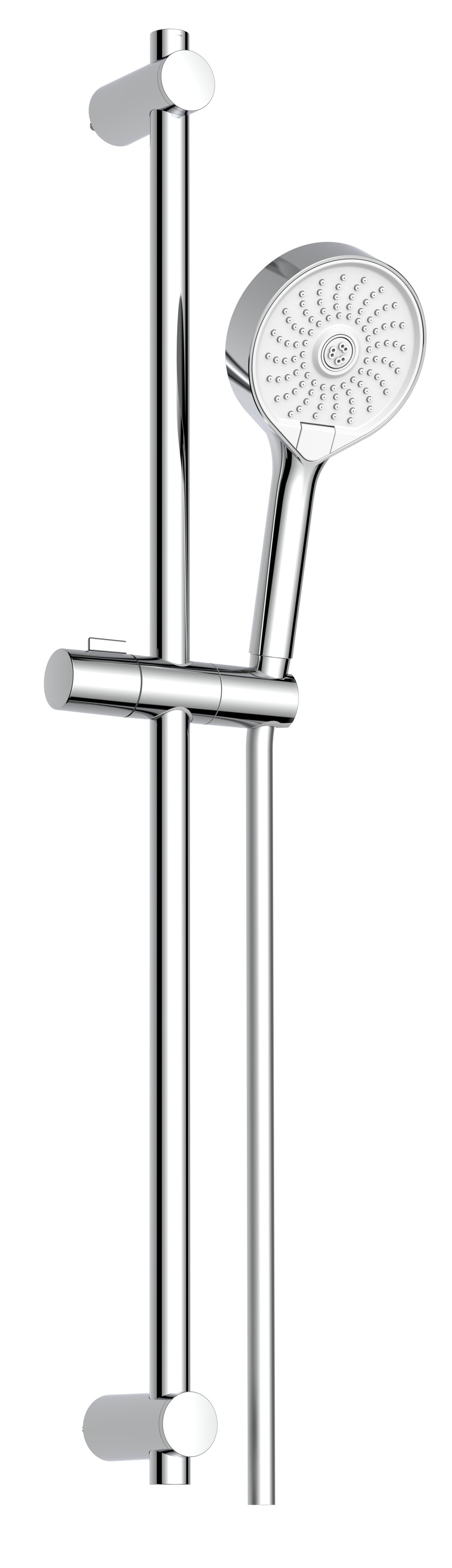 Alva Varia Brausestangenset 90cm verstb. Wandbf., HB 3-fach, BS 150 cm, Chrom - AQARVABS90V4