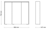 Alva Varia Spiegelschrank 80,4x73,4x14,7cm, LED-Lightstrip, Weiß - AQBMVASPS13