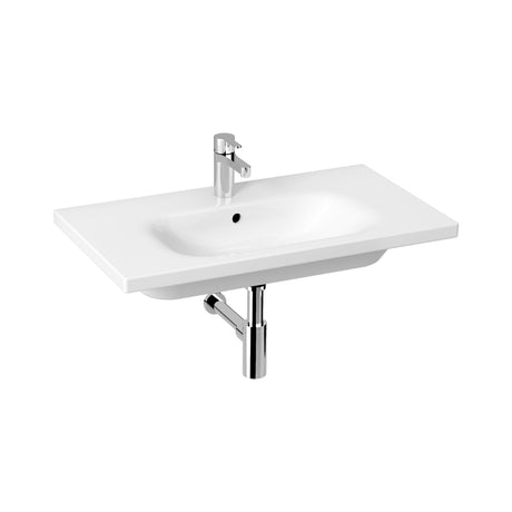 Alva Idea 1.0 Waschtisch 80x45cm, mit Hahnloch, Weiß - AQKEIDWT80.1