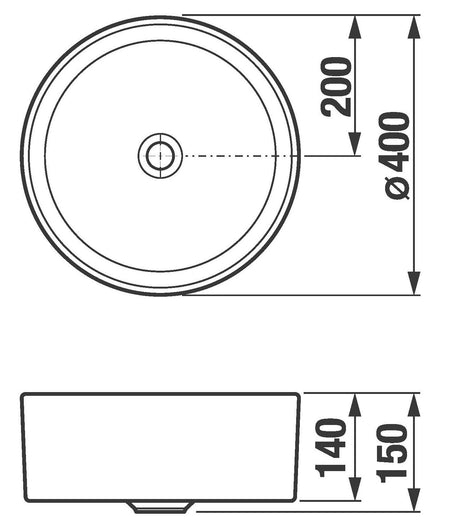 Alva Idea 1.0 Aufsatzbecken d 40cm Weiß - AQKEIDAB1