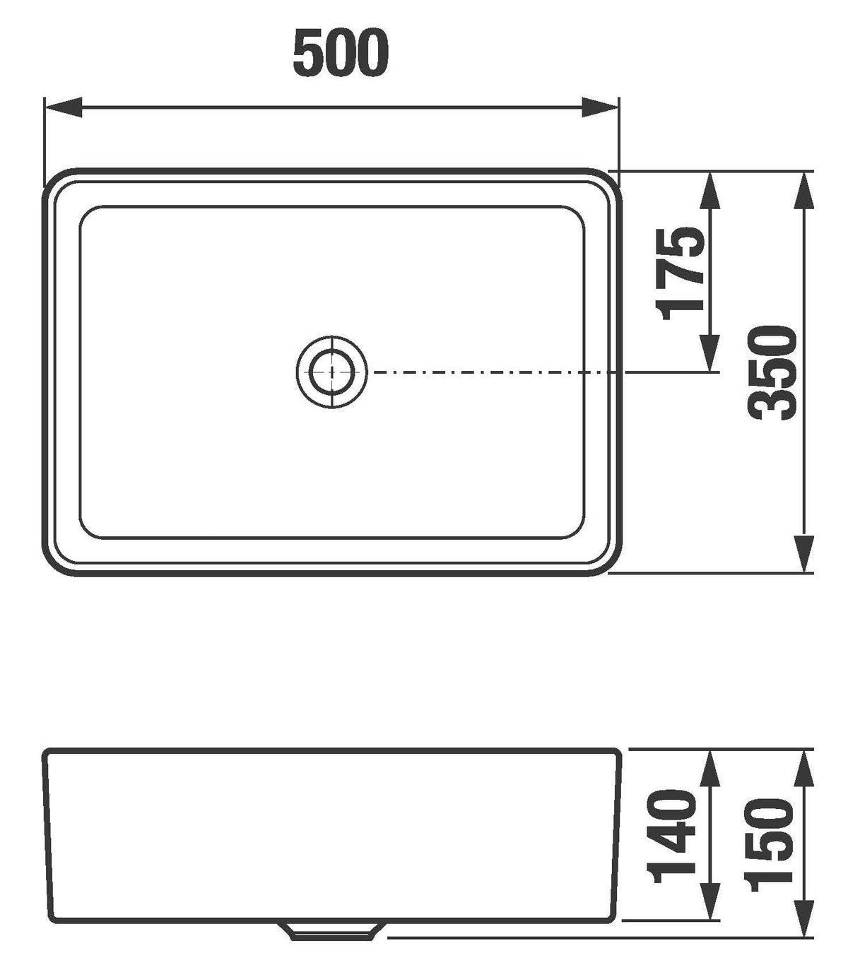 Alva Idea 1.0 Aufsatzbecken 50x35cm, Weiß - AQKEIDAB2