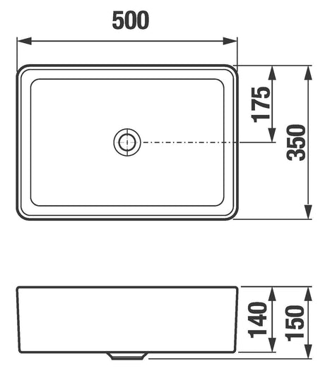 Alva Idea 1.0 Aufsatzbecken 50x35cm, Weiß - AQKEIDAB2