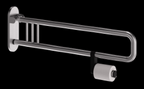 Alva Varia Drehklappgriff 85cm mit Toilettenpapierh.,bis 130kg,Edelstahl S. - AQBFVADKGRH85E