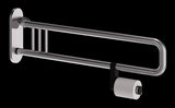 Alva Varia Drehklappgriff 85cm mit Toilettenpapierh.,bis 130kg,Edelstahl S. - AQBFVADKGRH85E