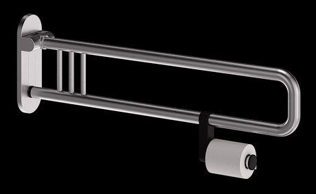 Alva Varia Drehklappgriff 85cm mit Toilettenpapierh.,bis 130kg,Edelstahl S. - AQBFVADKGRH85E