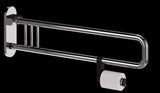 Alva Varia Drehklappgriff 85cm mit Toilettenpapierhalter, bis 130kg, Chrom - AQBFVADKGRH85C