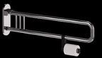 Alva Varia Drehklappgriff 85cm mit Toilettenpapierhalter, bis 130kg, Chrom - AQBFVADKGRH85C