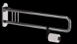 Alva Varia Drehklappgriff 85cm mit Toilettenpapierhalter, bis 130kg, Chrom - AQBFVADKGRH85C