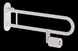 Alva Varia Drehklappgriff 85cm mit Toilettenpapierhalter, bis 130kg, Weiß - AQBFVADKGRH85W