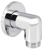 Alva Varia Wandanschlussbogen 1/2" mit RV und Rosette, Chrom - AQARVAWABRV2