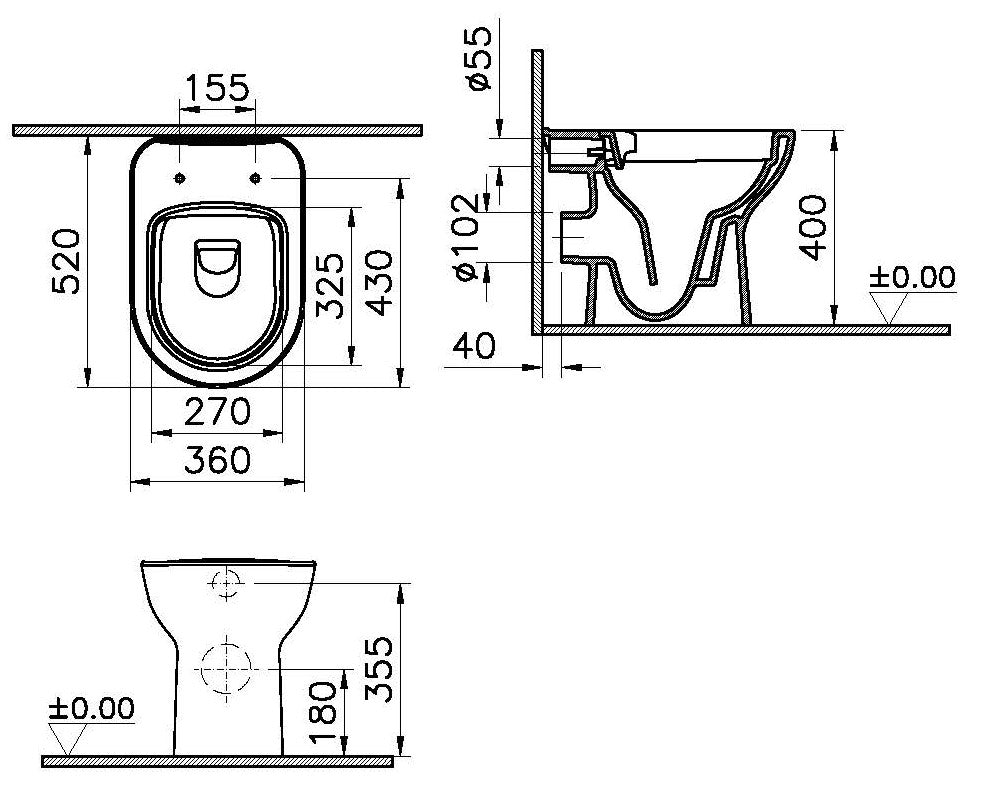 Alva Amoa Stand-WC Tiefspüler Abgang waagrecht, spülrandlos, Weiß - AQKEAMWCTWS