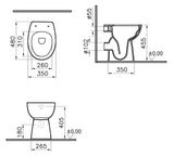Alva Idea Stand-WC Tiefspüler Barrieref., Oberk. 46cm, spülrandl.,Weiß - AQBFIDWCTWS