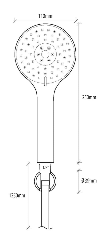 Alva Varia Wanneset, HB 3-fach Wandhalter, Brauseschl. 125cm, Chrom - AQARVAWS3.3