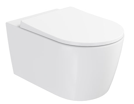 Alva Aura Wand-WC Tiefspüler runde Form spülrandlos, Clean-Besch., Weiß - AQKEAUWWCTRS
