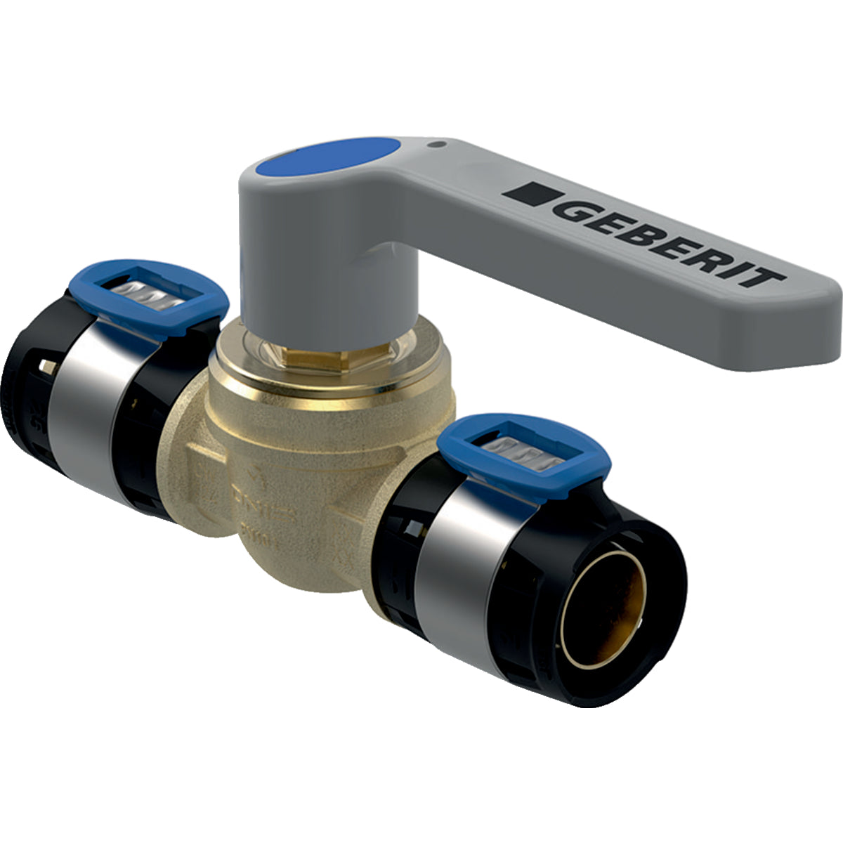 GEBERIT GE FlowFit Kugelhahn mit Bet.-hebel SiBr d16mm   – 619.850.00.1