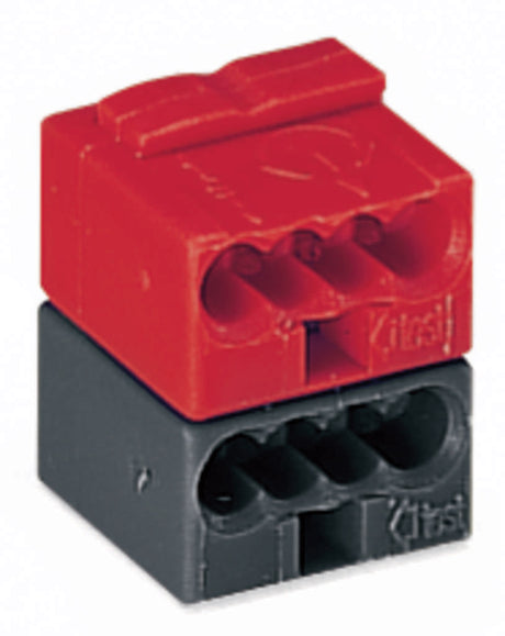 WAGO KNX/EIB Steckverbinderklemme 2x4-polig max. 0,8 mm², dunkelgrau/rot   – 243-211