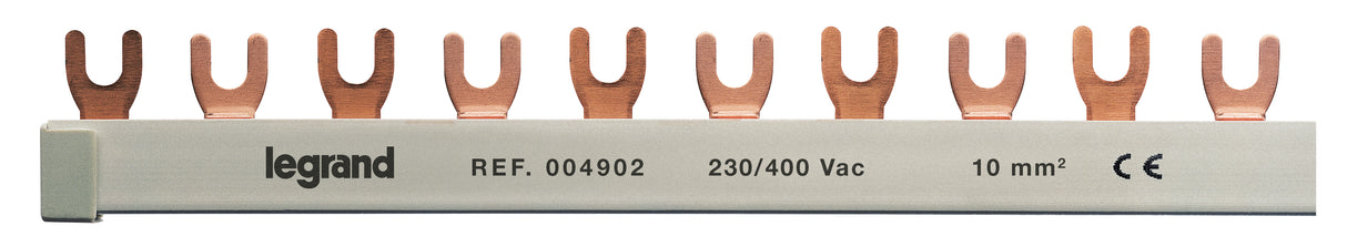 LEGRAND Gabelkammschiene, 3-polig, 1 m, 10 mm², für 3-polige LS-Schalter   – 004902