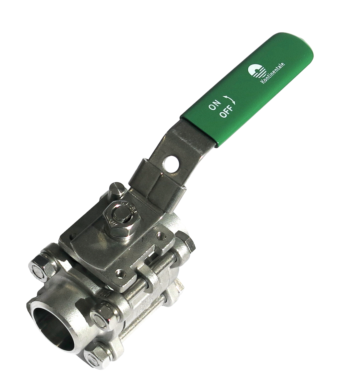 Alva Edelstahlkugelh. M3 3tlg AE 1/2" PN63 voll.DG 1.4408 ISO-Top sperrb.Hebel - ARTEKH3M3A15