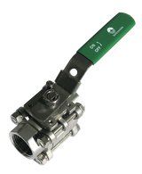 Alva Edelstahlkugelh. M3 3tlg IG 6/4" PN63 voll.DG 1.4408 ISO-Top sperrb.Hebel - ARTEKH3M3I40