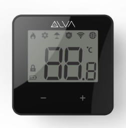 ALVA Raumthermostat LCD, schwarz Kabel 24 V