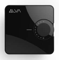 ALVA Raumthermostat analog, schwarz Kabel 24 V, heizen + kühlen