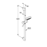 Alva Una 1.0 Brausestangenset 60cm Handbrause 3-fach,Brauseschl.160cm,Chrom - AQBS1