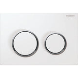 GEBERIT GE Betaetigungsplatte Omega20 2-Mengen weiss/glanzchrom/weiss, round   – 115.085.KJ.1