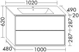 Alva Pura 1.0 Unterschrank m. Keramik-WT 2 Auszüge, 102x62x49cm, Weiß Matt - AQBMPUWTUSK3WM