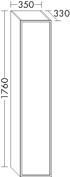 Alva Pura 1.0 Hochschrank mit 1 Tür links, 35x176x33cm, Eiche Klassik - AQBMPUHSLEK