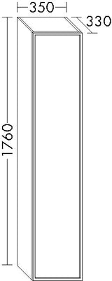 Alva Pura 1.0 Hochschrank mit 1 Tür rechts, 35x176x33cm, Weiß Matt - AQBMPUHSRWM