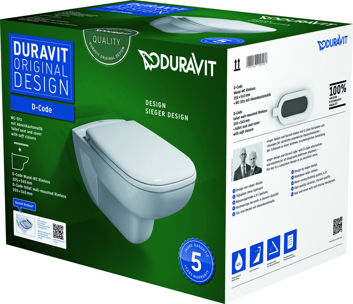 DURAVIT Duravit D-Code Rimless Set  – 45700900A1