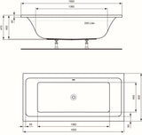 Alva Idea Acryl Wanne Duo 190x90cm, Weiß ohne Füße - AQBWIDDUO190