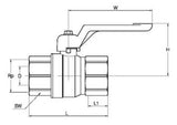 Alva TW-Kugelhahn Ms DN25 1"IG m.gruenem Hebelgriff DVGW - ACKHTW1