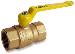 ALVA Kugelhahn 6/4" Messing DIN2999 ÖVGW geprüft Alu-Griff gelb