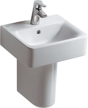 Alva Bela Handwaschbecken 40x36cm, mit Hahnloch, Weiß - AQKEBEHWB40