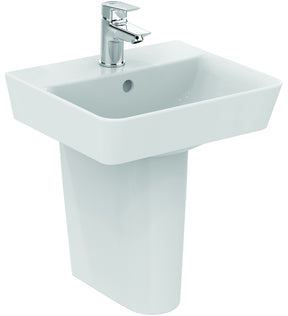 Alva Bela Handwaschbecken 40x35cm flache Ausführung, mit Hahnloch, Weiß - AQKEBEHWB40F