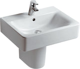 Alva Bela Waschtisch 55x46cm, mit Hahnloch, Weiß - AQKEBEWT55