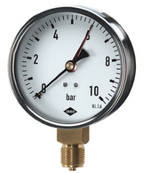 Alva Manometer Fig.2605(2) 1/2" 80mm Dm. 0-10 bar Anschl.unten - AL2605-8010