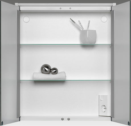Alva Varia Spiegelschrank 54x63x15cm, LED-Lightstrip, Weiß - AQBMVASPS1