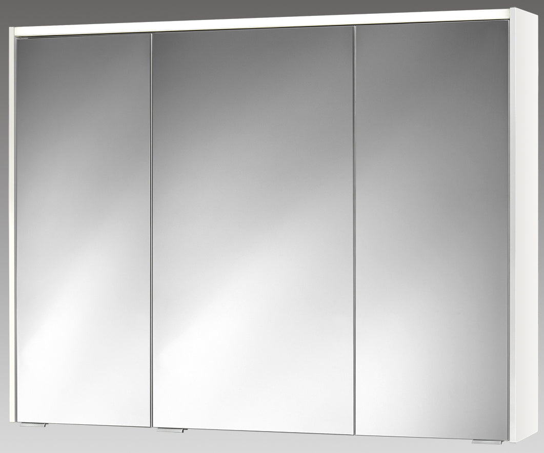 Alva Varia Spiegelschrank 100x74x14,2cm, LED-Lightstrip, Weiß - AQBMVASPS4