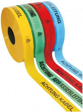 Alva Trassenwarnband, rot, Rolle 250m, 40x0,15mm, Achtung Kanalleitung - ACWBAKAN