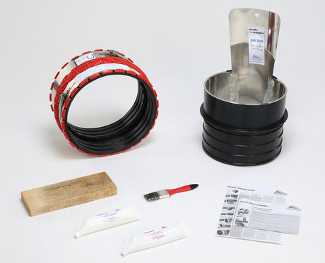 FUNKE Funke BI-Adapter DN150 inkl. VPC-Kuppl. f. Rohr-ID 145-155mm / AD 123-161mm   – BIA150