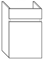 ALVA Viva Unterschrank 1 Tür links für WT7, 40x60x26cm, Eiche Cashmere