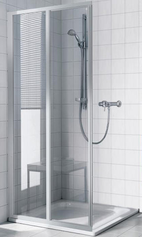 KERMI DUSCHDESIGN Kermi Ibiza 2000 Eckeinstiegteil 80x200cm silber Gl. ESG A  – I2ED2080201AK