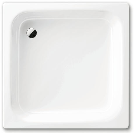 ALVA Forta Stahlemail Brausetasse 80x80x14cm, schweres Mod., Weiß oh.Füsse