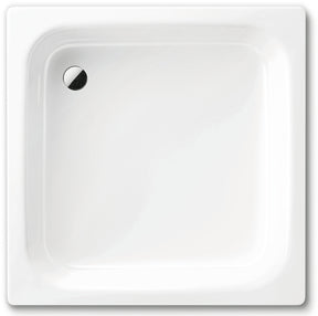 Alva Forta Stahlemail Brausetasse 90x90x14cm, schweres Mod., Weiß oh.Füsse - AQBTFOBT90S
