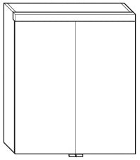 Alva Prima Spiegelschrank, Korpus verspiegelt, 60x69x16cm, LED-Beleuchtung - AQBMPRSPS1