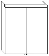 Alva Prima Spiegelschrank, Korpus verspiegelt, 60x69x16cm, LED-Beleuchtung - AQBMPRSPS1