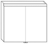 Alva Prima Spiegelschrank, Korpus verspiegelt, 80x69x16cm, LED-Beleuchtung - AQBMPRSPS2